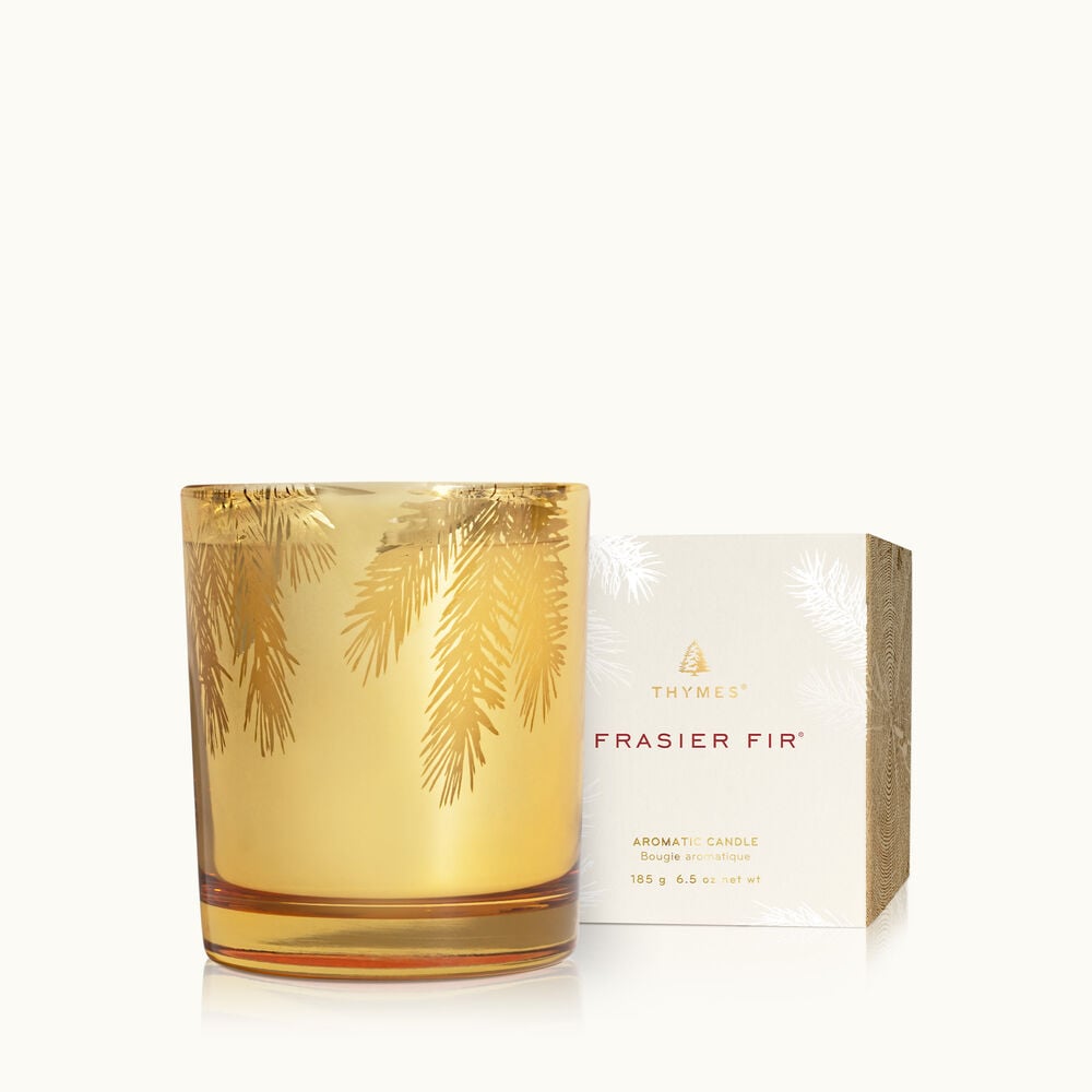 thymes-frasier-fir-gilded-poured-candle-pine-needle-gold image number 0